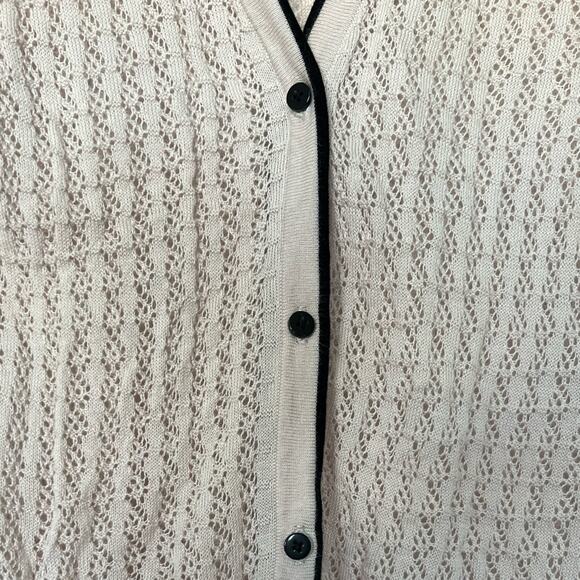 H&M Blush V-Neck 3/4 Sleeve Cardigan Sweater Size Large - Picture 2 of 9